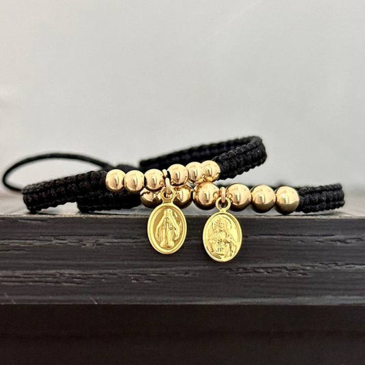 Manillas Pareja BALÍN LISO + MEDALLAS SAGRADAS (Viene el Par)