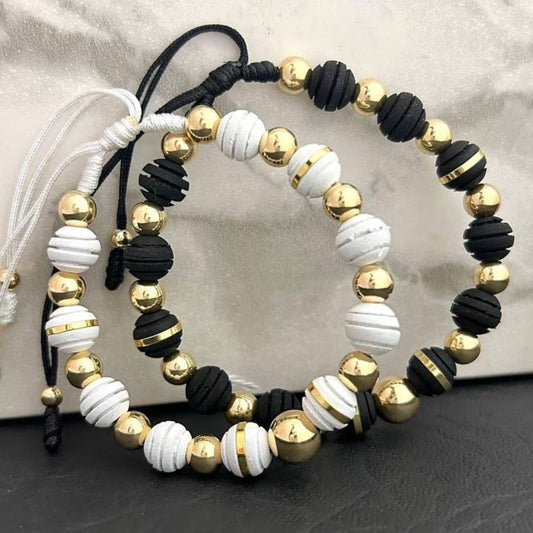 Manillas Pareja BALÍN LISO 6MM + NEOPRENO RAYADO (Viene el Par)