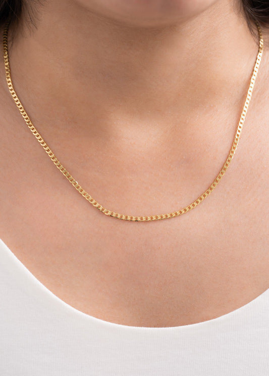 Cadena Dama Cubana plana Diamantada 45cm