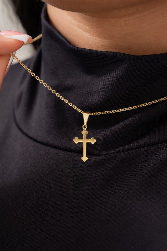 Conjunto Dama Cadena Aros 45cm + Dije Cruz Inri