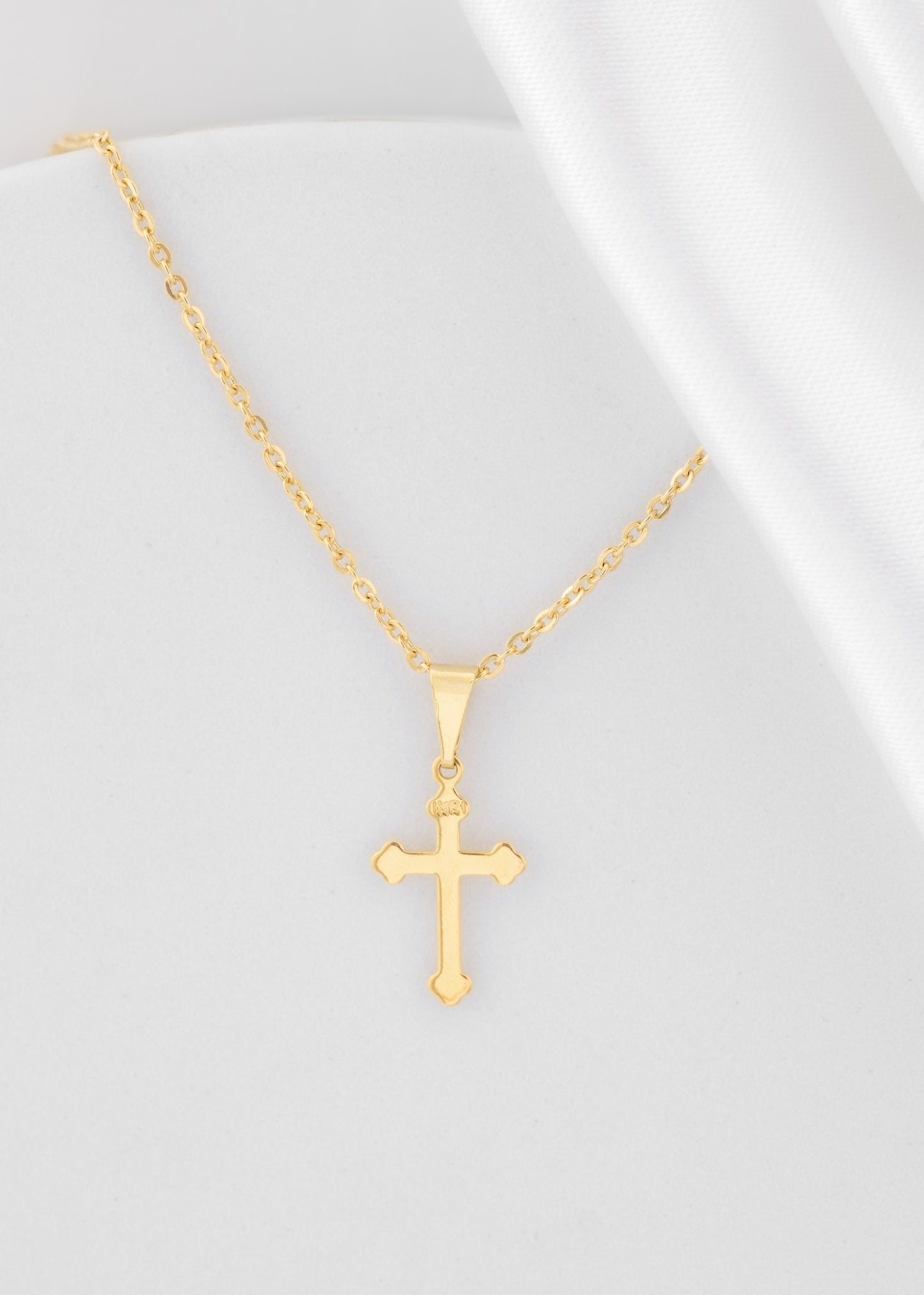 Conjunto Dama Cadena Aros 45cm + Dije Cruz Inri