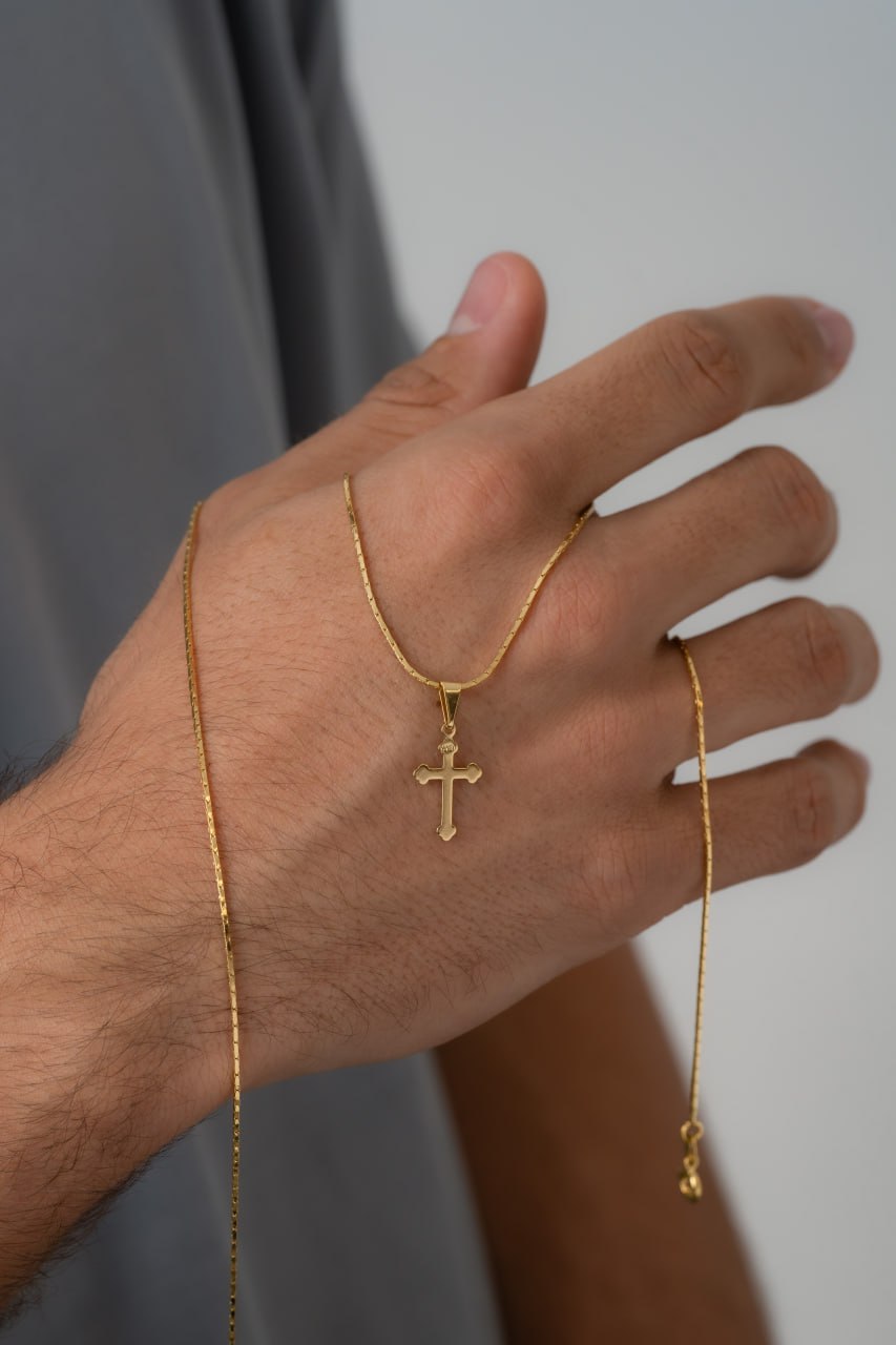 Combo Hombre Cadena Cordon 65cm + Dije Cruz Inri