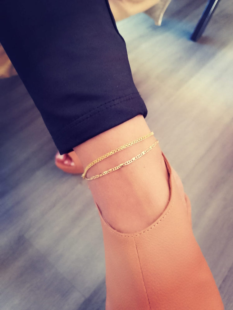 Tobilleras oro laminado 18k