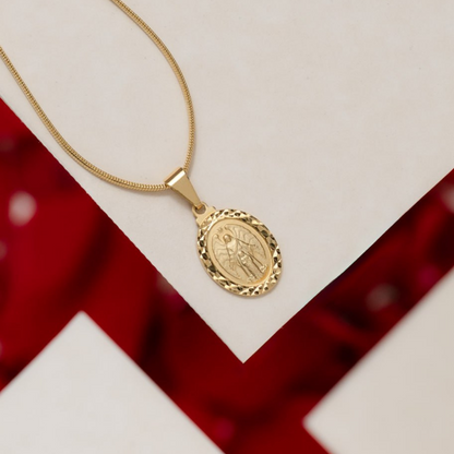 Combo Hombre Cadena Serpiente + Dije Ángel Custodio