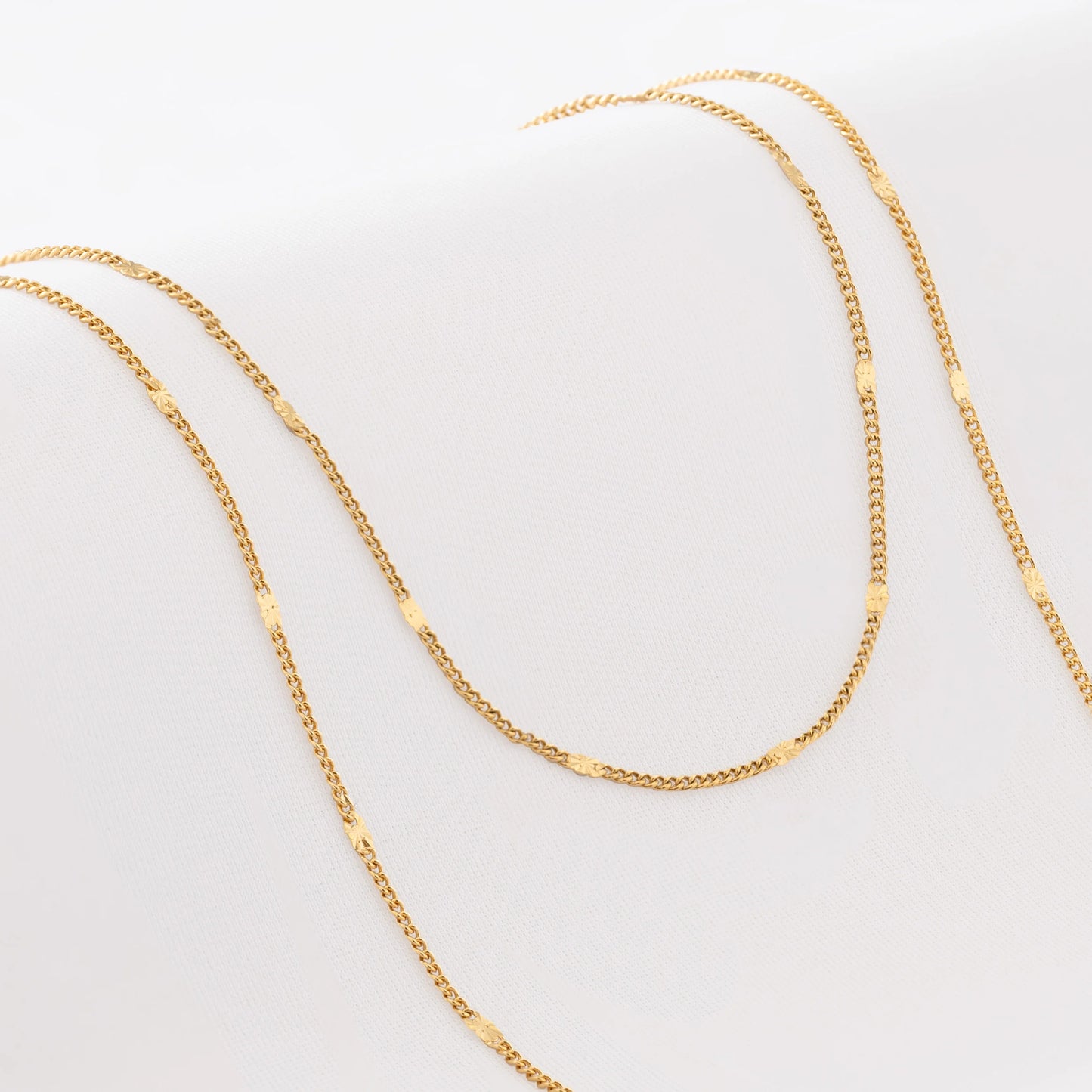 Cadena Dama Cubana Destellos 45cm