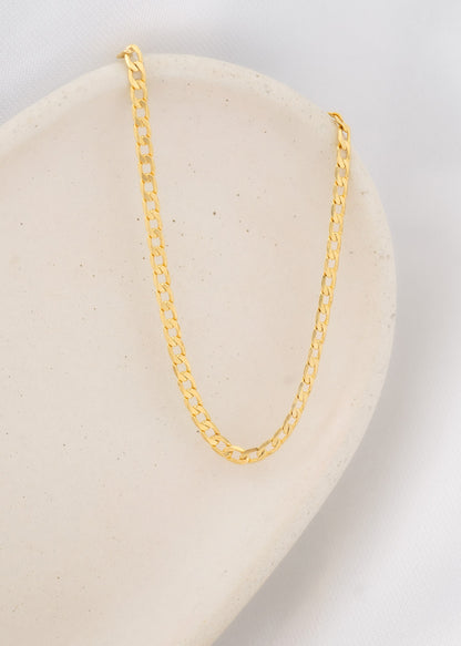 Cadena Dama Cubana plana Diamantada 45cm