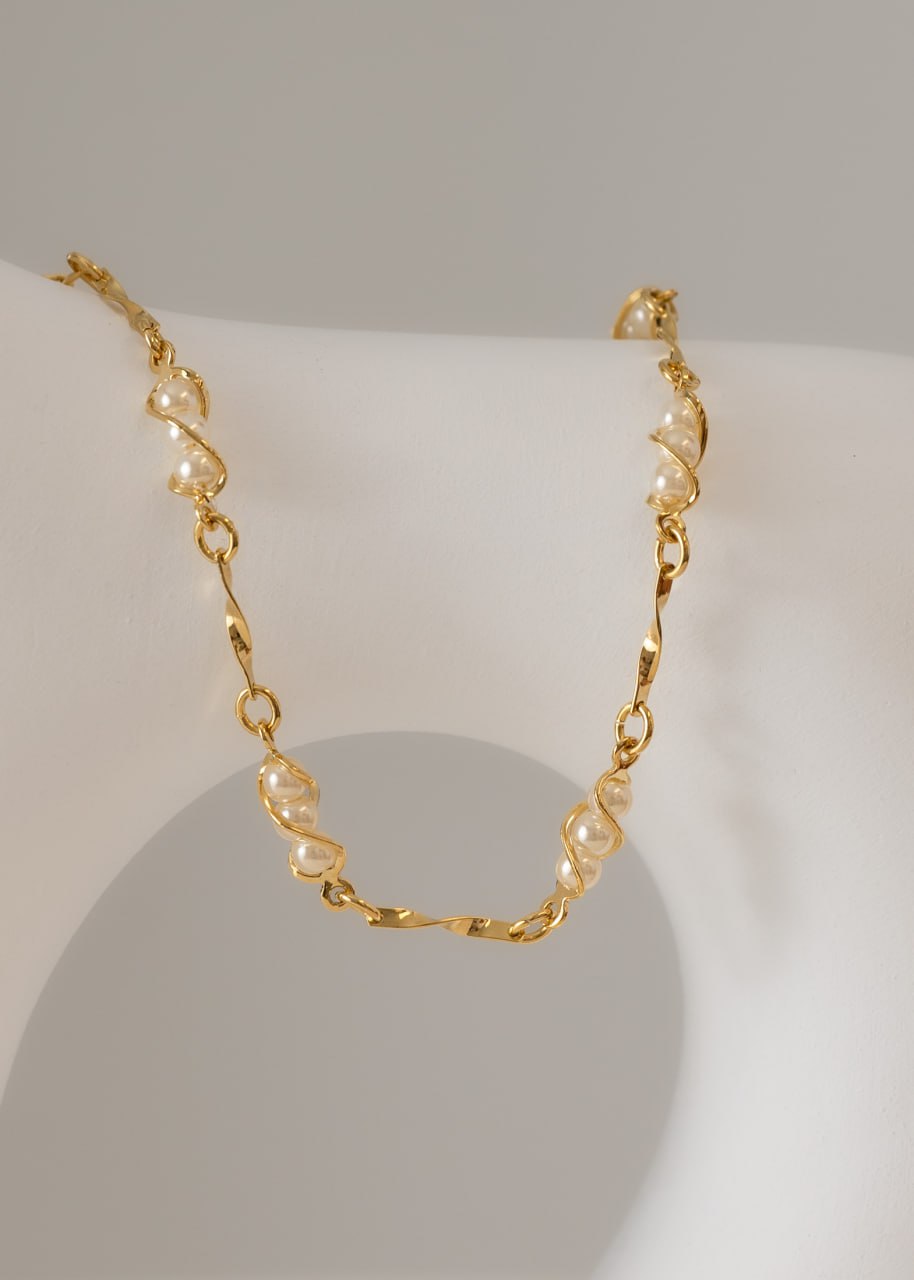 Conjunto Dama Camándula 50cm + Pulsera Perla