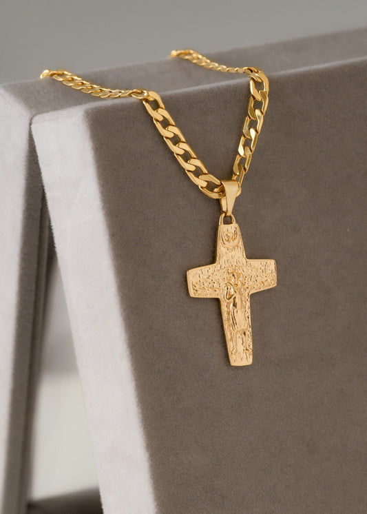 Combo Hombre Cadena Cubana Gruesa + Dije Buen pastor