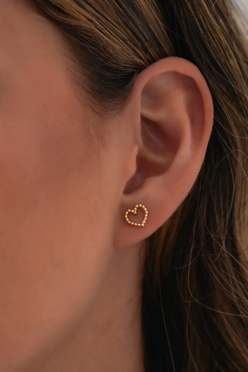 Conjunto Dama Cadena Singapur 45cm + Arete corazón Paris + Dije Corazón Paris