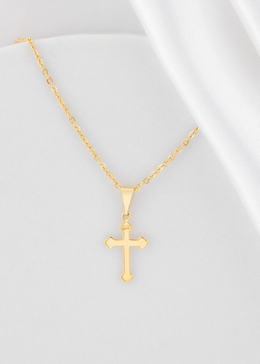 Conjunto Dama Cadena Aros 45cm + Dije Cruz Inri