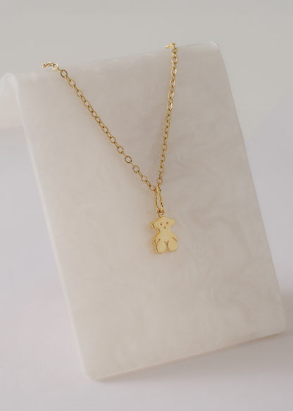 Conjunto Dama Cadena Aros 45cm + Dije oso T + Aretes oso T