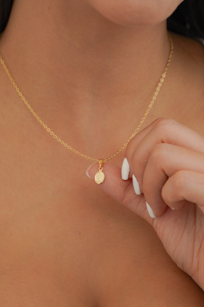 Conjunto Dama Cadena Aros + Dije Guadalupe mini