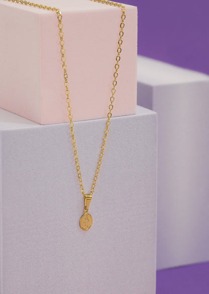 Conjunto Dama Cadena Aros + Dije Guadalupe mini